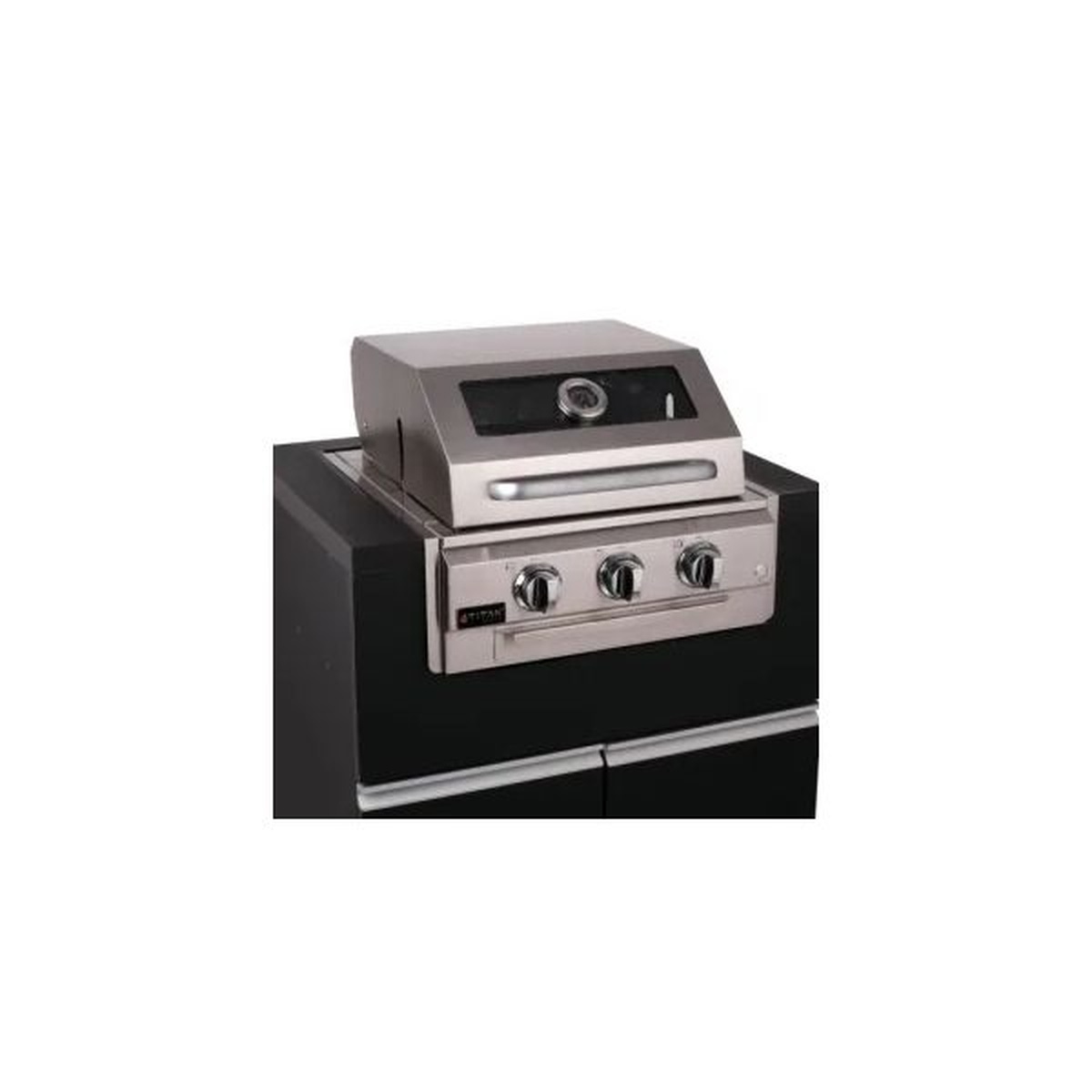 Assador Grill á Gás 2 + 1 Queimadores Com Tampa Linha Prime Visor Vidro Home Pro 3 - Titan - Empório do Lazer