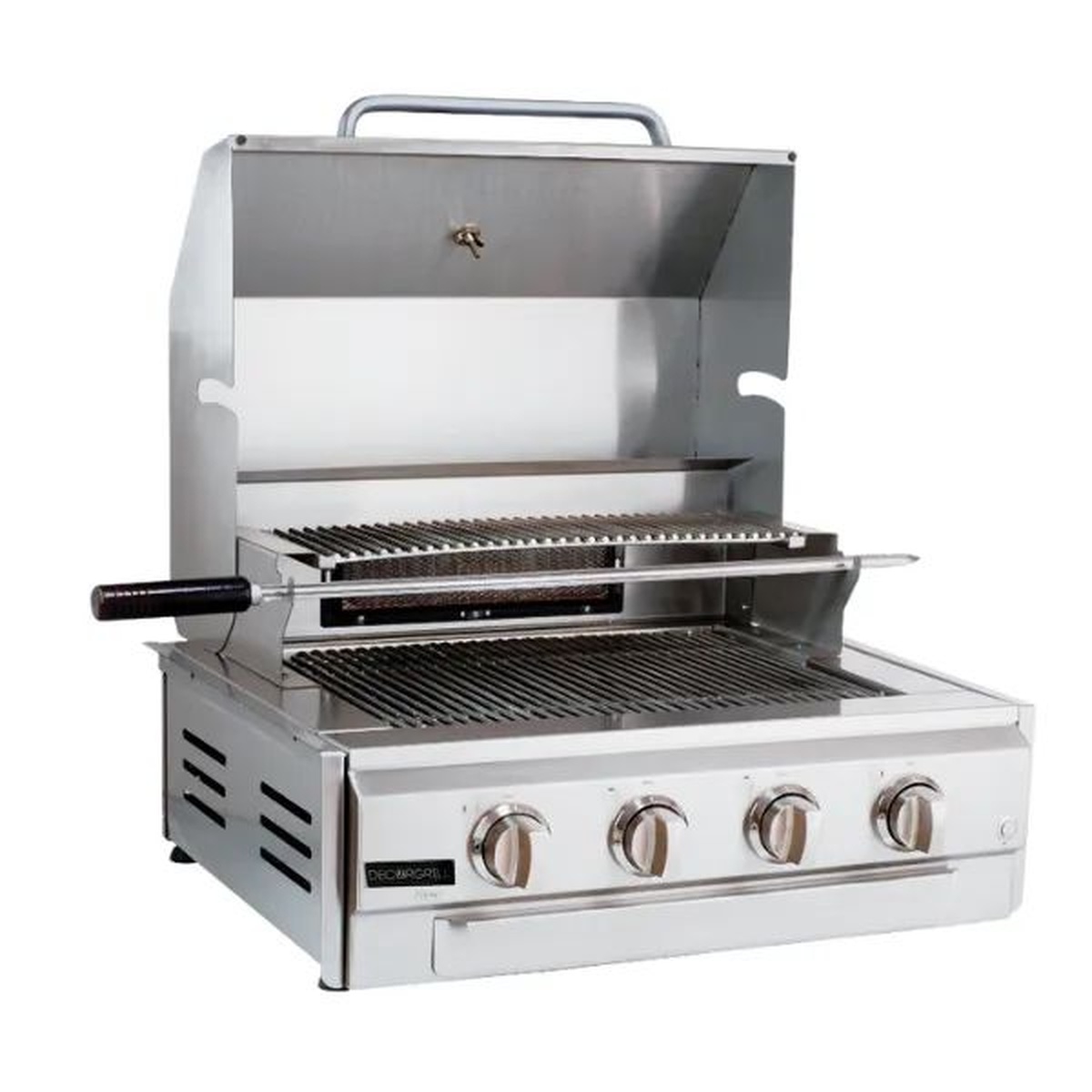 Assador Grill á Gás 3 + 1 Queimadores - Com Tampa Linha Prime Home Pro - Titan - Empório do Lazer