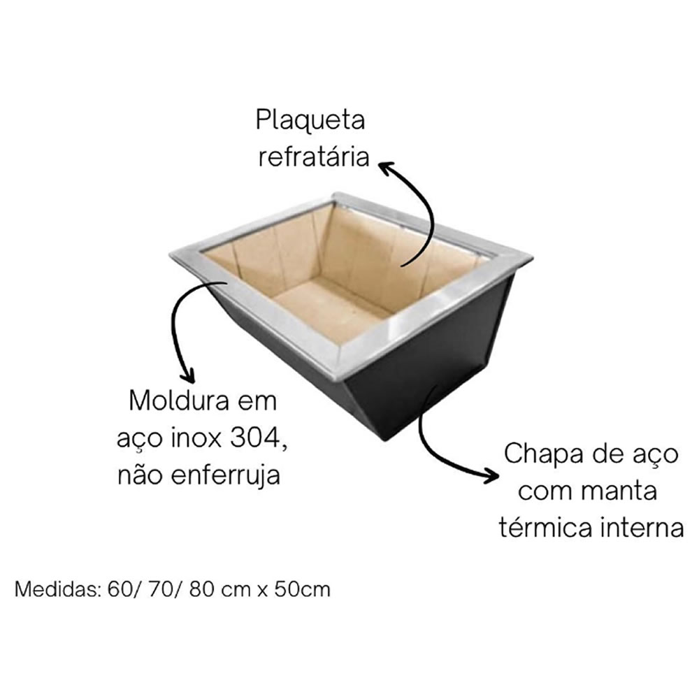 Braseiro Cook Top + Coifa - KIT2