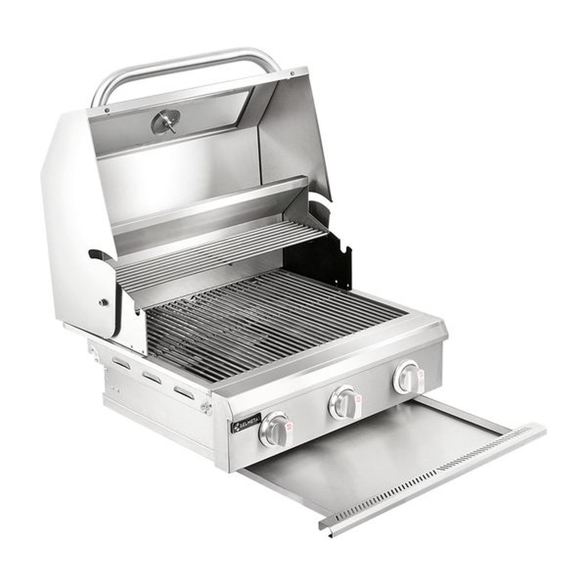 Churrasqueira a Gás Montana 3 queimadores com Visor de vidro AISI 304 - Selmetal - Empório do Lazer