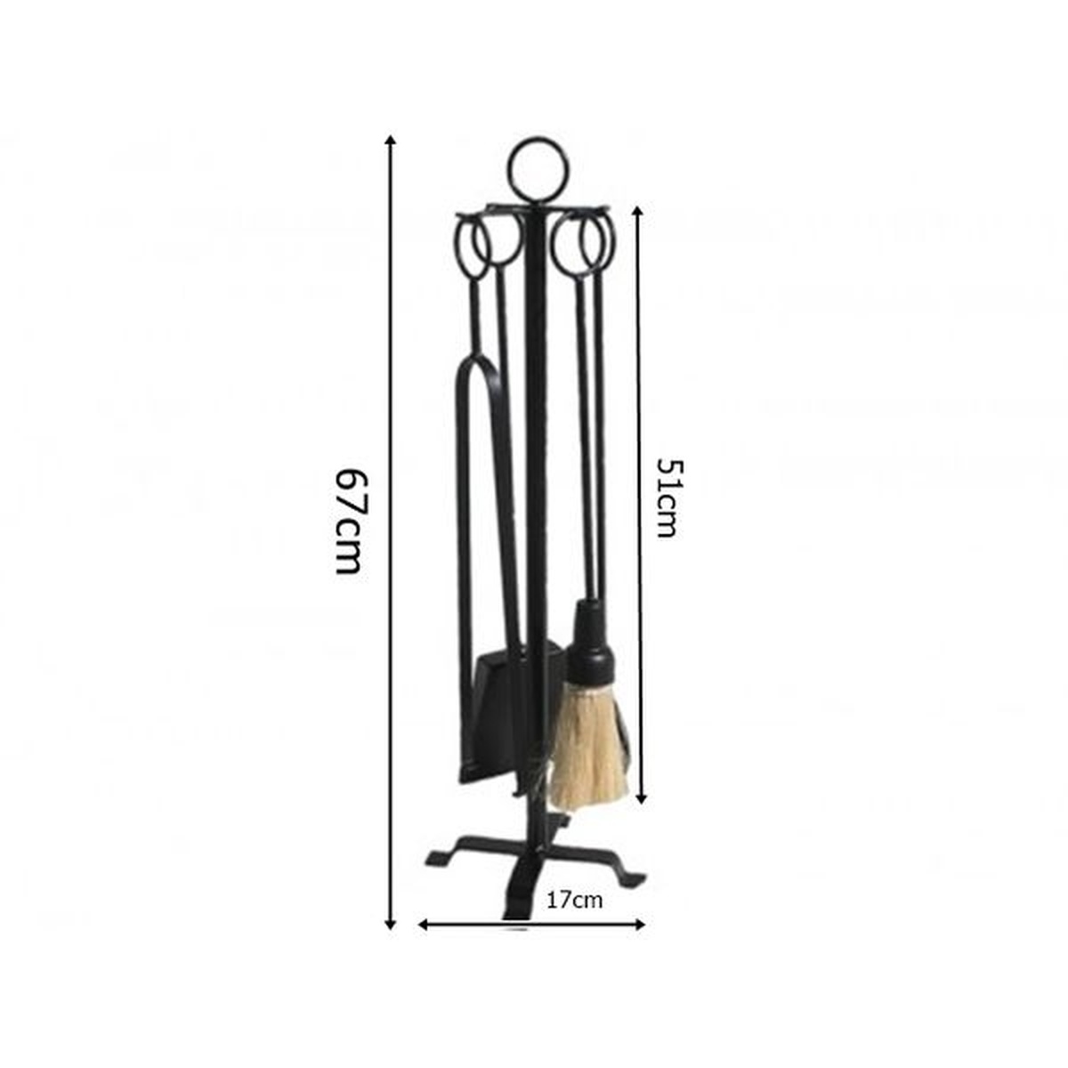 Conjunto Para Limpeza De Lareira - Argola Preta - ELZ - Empório do Lazer