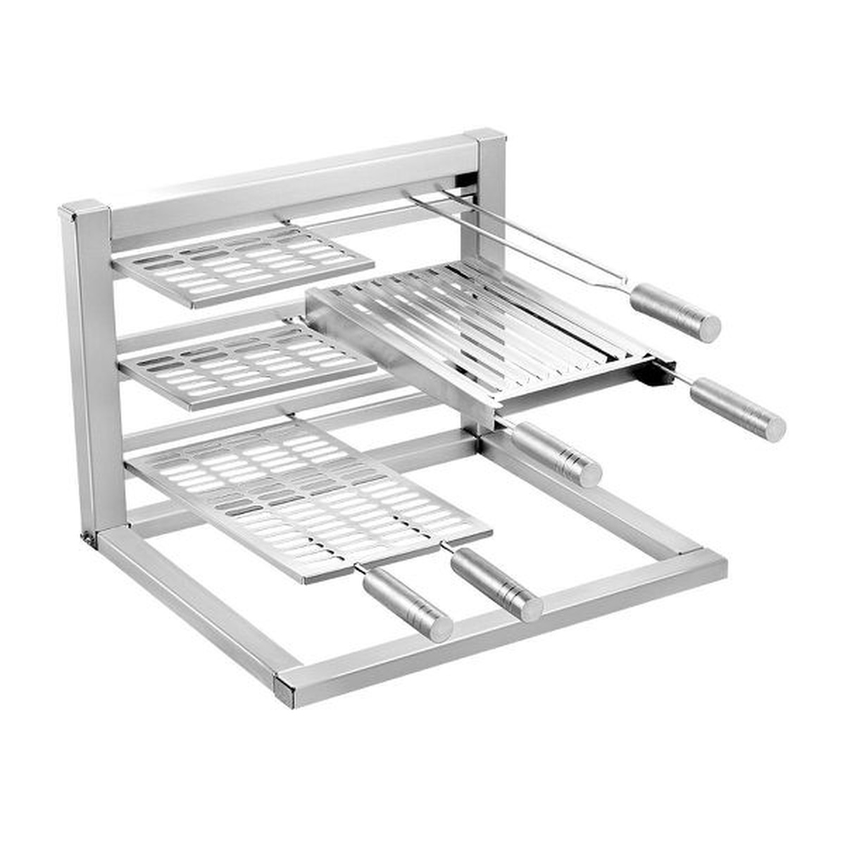 Estrutura Kit Grill Max 70x50x40cm - Escovada - Aisi 430 - Selmetal - Empório do Lazer