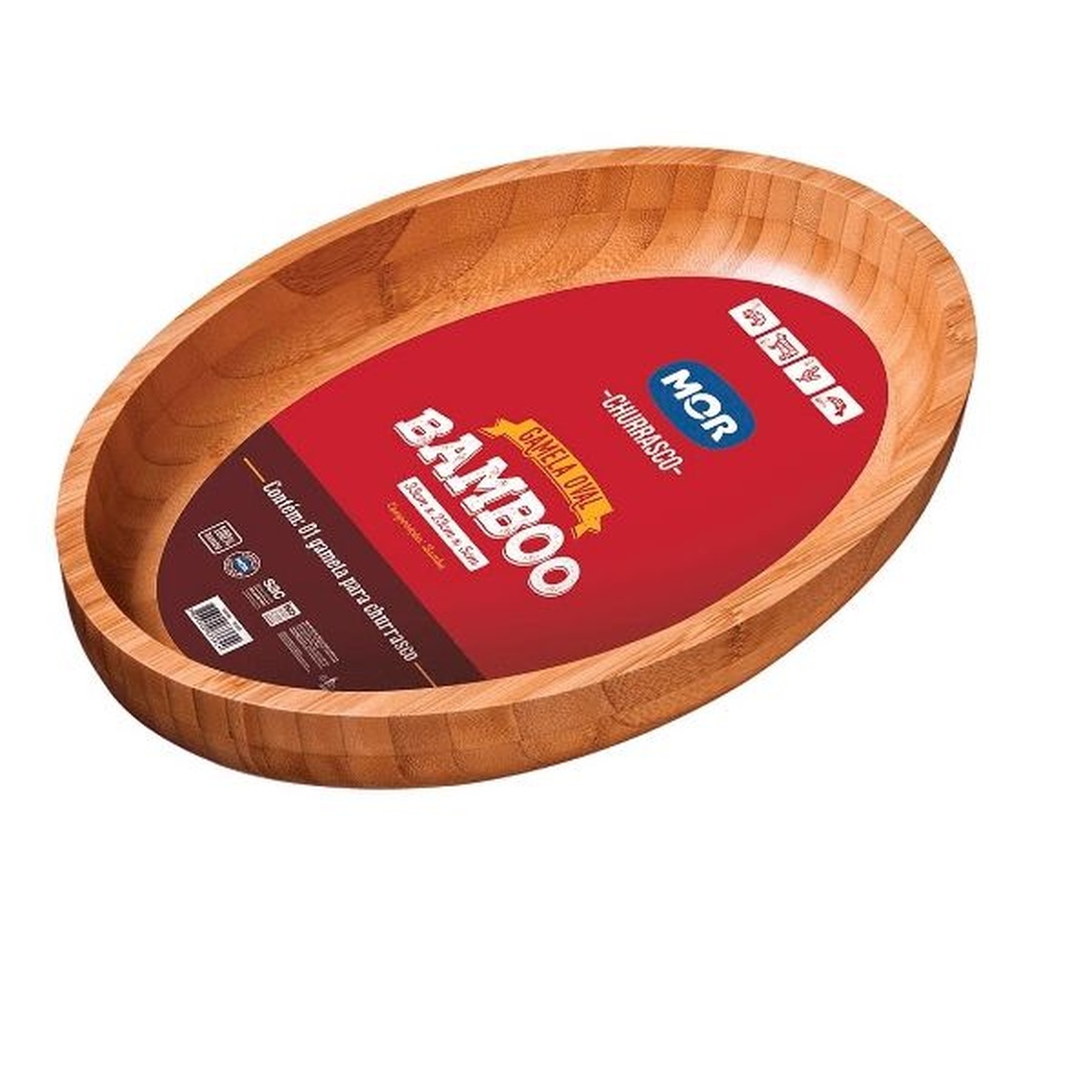 Gamela Oval de Bambo 33x23cm - Mor - Empório do Lazer