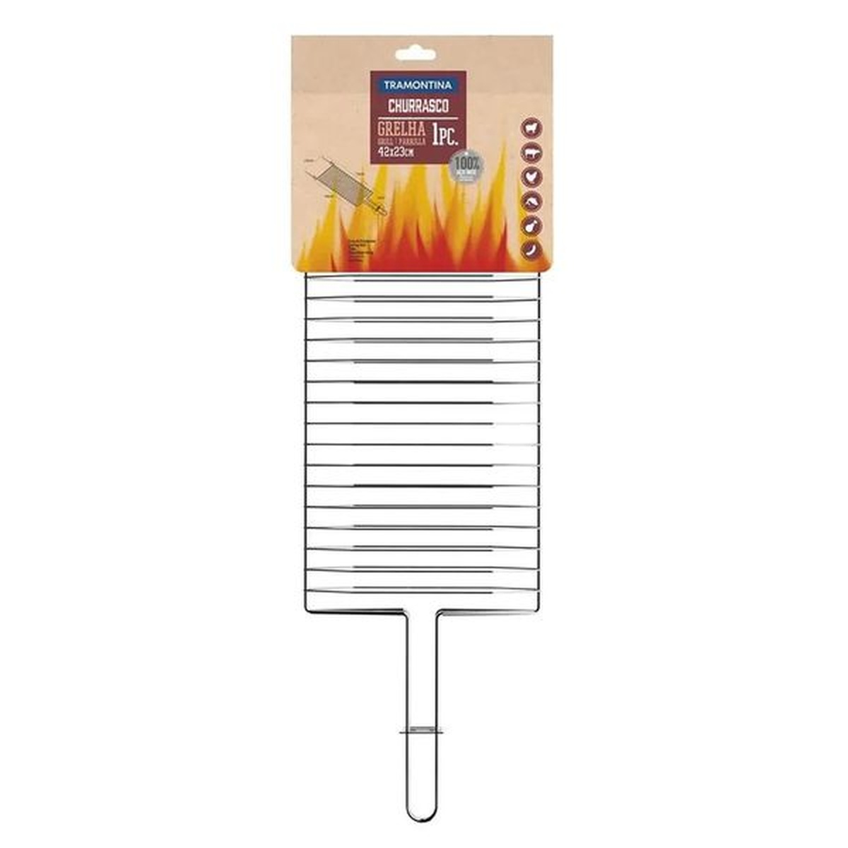 Grelha Para Peixe Inox Côncava Grande 26480/001 - Tramontina - Empório do Lazer