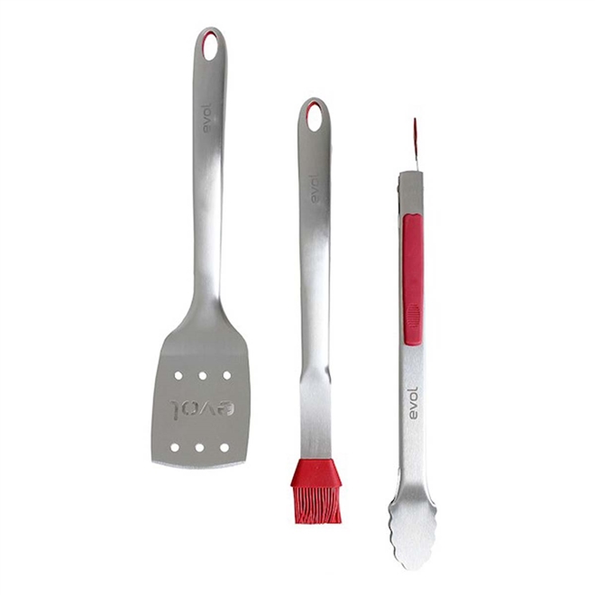Kit de Churrasco 3 peças em Inox - Evol