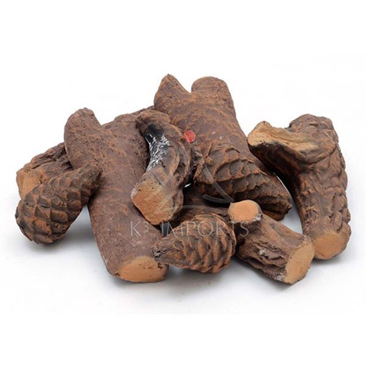 Kit De Lenho Cerâmico Para Lareira Ecológica À Álcool Ou Gás 9 Peças - K3 Imports - Empório do Lazer