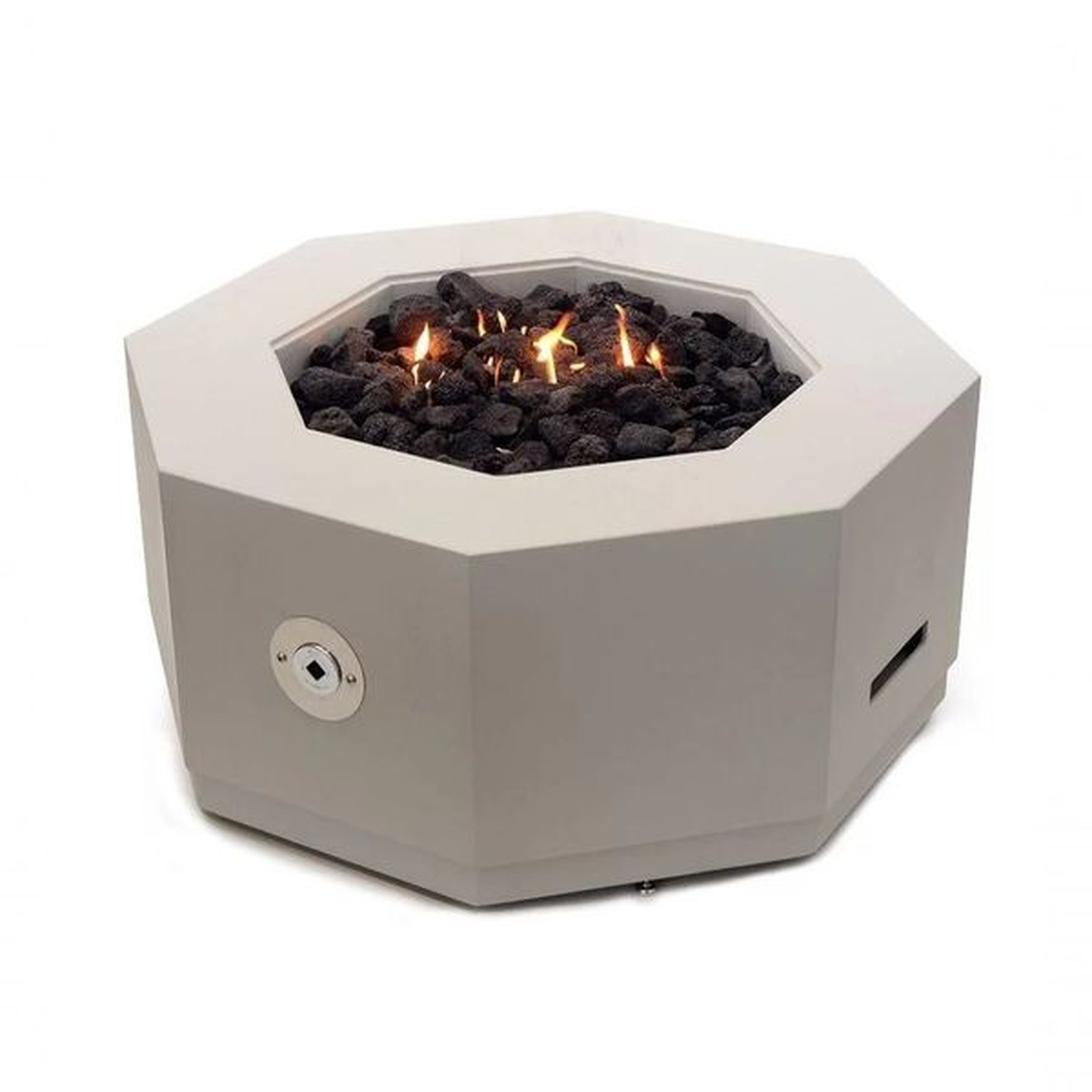 Lareira Fire Pit Á Gás Para Área Externa Octogon Cinza - K3 Imports