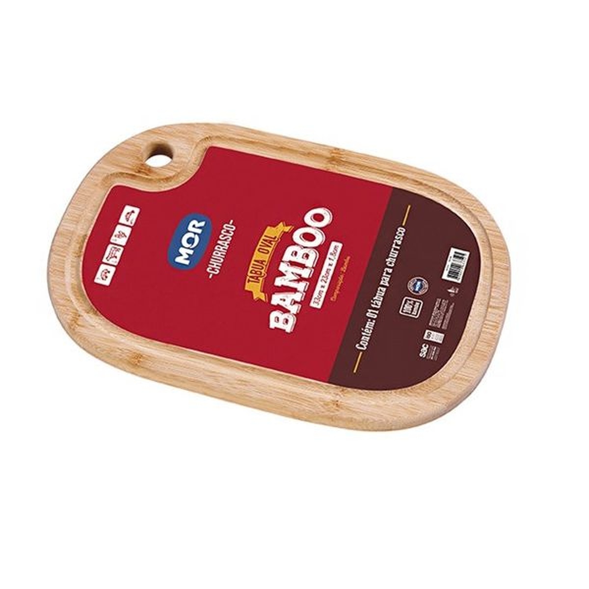 Tábua Oval de Bambo 33x23cm - Mor
